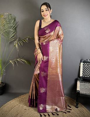 intricate zari weaving wine soft silk blend blend dharmavaram saree 5