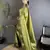 intricate  zari weaving dusty green soft silk blend dharmavaram saree