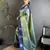 intricate  zari weaving pista green soft silk blend dharmavaram saree