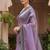 Lavender Color Sequins With Jari Dori Embroidery Work Twill Net Saree