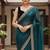 Teal Color Sequins With Jari Dori Embroidery Work Twill Net Saree