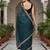 Teal Color Sequins With Jari Dori Embroidery Work Twill Net Saree