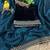 Teal Color Sequins With Jari Dori Embroidery Work Twill Net Saree