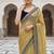 Yellow Color Sequins With Jari Dori Embroidery Work Twill Net Saree
