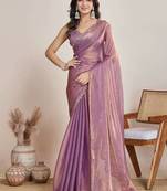 Wine Color Fendy Chiffon Saree With Running Blouse