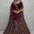 wine velvet bridal lehenga set choli with dupatta with double dupatta