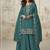 Teal blue roman simar embroidered palazzo suit 