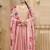 Baby pink color vichitra silk anarkali suit