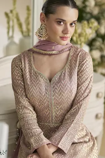 Light pink color georgette anarkali suit 