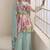 Sky blue color chinon silk palazzo set  