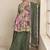 Mehendi green color chinon silk palazzo set  