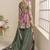 Mehendi green color chinon silk palazzo set  