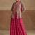 Dark pink color chinon silk palazzo set 