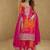 Pink color chinon silk sharara suit  