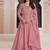 Light pink monga silk embroidered  anarkali suit