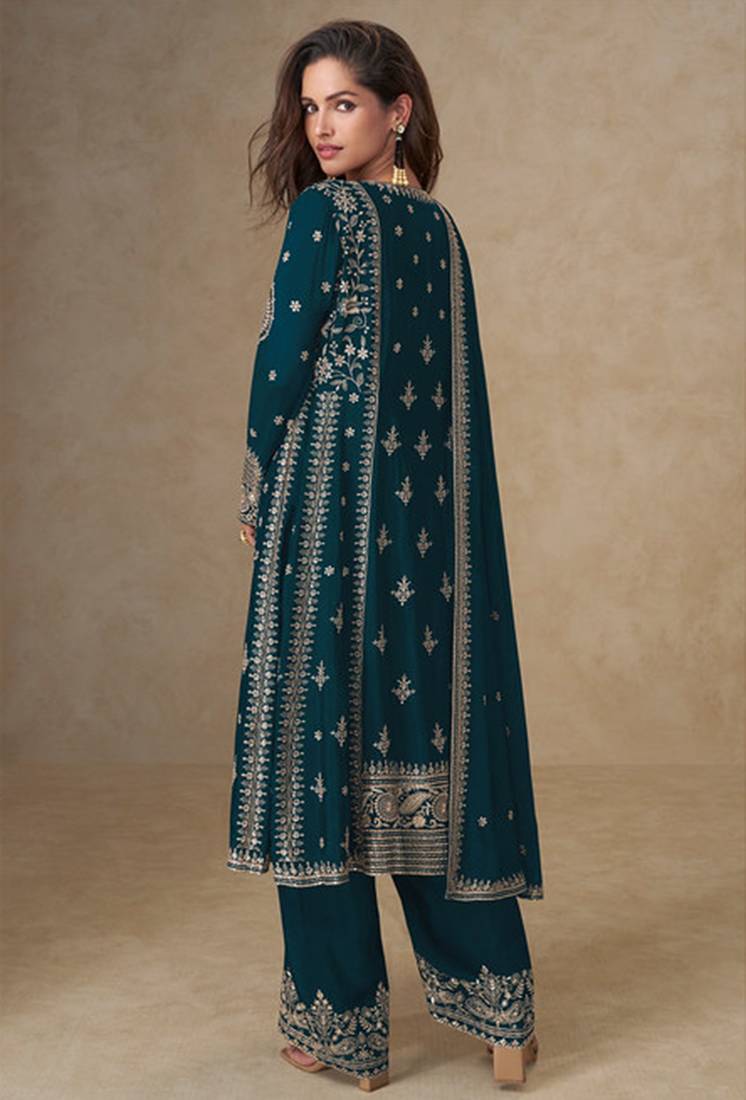 Dark green chinon sequince work suit 