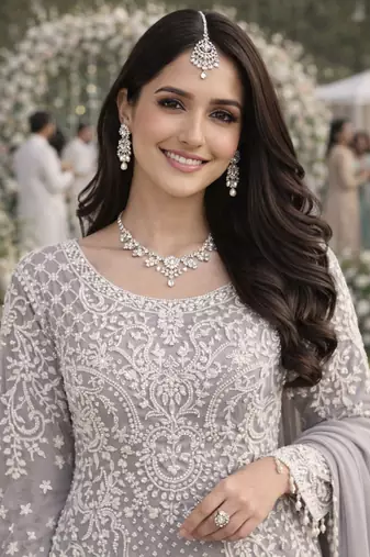 Light purple georgette semi stitched suits