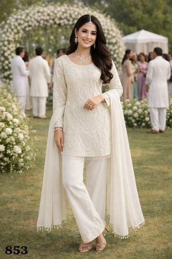 White georgette  suits
