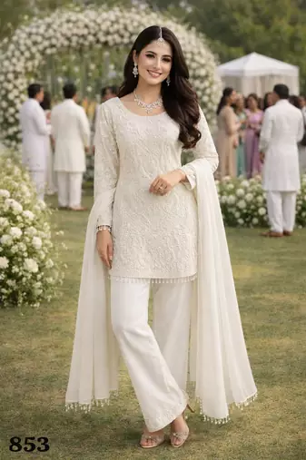 White georgette  suits