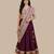 Wine Embroidered Cotton Lehenga Set