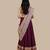 Wine Embroidered Cotton Lehenga Set