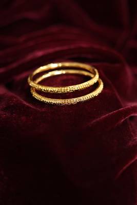 Hammered gold daily wear bangles 2