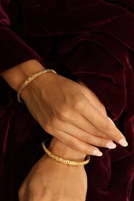 Hammered gold daily wear bangles 4