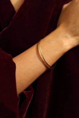 Textured gold stacking bangles 2