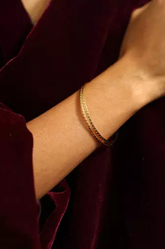 Textured gold stacking bangles