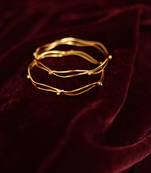 Minimalist wave diamond bangle