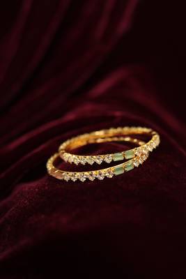 Mint green enamel & diamond bangle 3