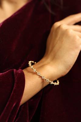 Dainty diamond floral bangle 2