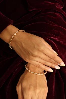Dainty diamond floral bangle 4