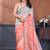 Peach rich gold crush silk embroidered saree with multi-tone color