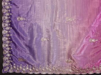 Pink rich gold crush silk blend embroidered saree with multi-tone color 5