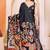 Black rich manipuri silk kalamkari digital print saree with mirror work border