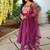 Wine anarklai kurta with chudi pants and dupatta