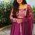 Wine anarklai kurta with chudi pants and dupatta