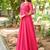 Rani pink hand embroidered anarkali with dupatta
