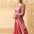 Onion pink hand embroidered anarkali with dupatta