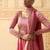 Onion pink hand embroidered anarkali with dupatta