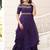 Purple hand embroidered drape dress with belt