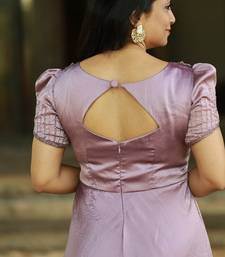 Mauve lilac hand embroidered high low dress