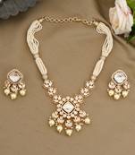 Gold plated kundan necklace set