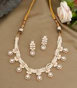 Gold plated kundan necklace set