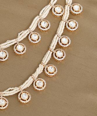 Gold plated kundan necklace set 2