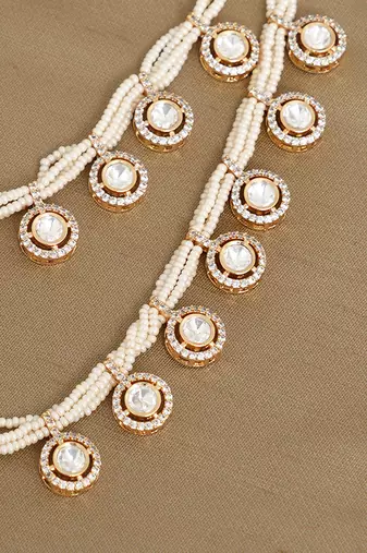 Gold plated kundan necklace set