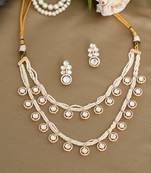 Gold plated kundan necklace set