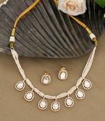 Gold plated kundan necklace set
