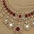 Gold plated kundan red stones necklace set